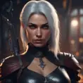 Alluring female rouge assassin in The Witcher 3 Style, 4k, Highly Detailed, Beautiful, Cinematic Lighting, Sharp Focus, Volumetric Lighting, Closeup Portrait, Concept Art