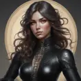 Alluring matte portrait of a beautiful Bel'veth wearing black leather, 8k, Highly Detailed, Intricate, Half Body, Realistic, Sharp Focus, Volumetric Lighting, Fantasy, Elegant by Stanley Artgerm Lau, Alphonse Mucha, WLOP