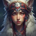 Alluring portrait of princess mononoke in the style of Stefan Kostic, 4k, 4k resolution, 8k, Hyper Detailed, Anime by WLOP