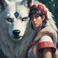 portrait of princess mononoke, 4k, 4k resolution, 8k, Hyper Detailed, Anime by Stanley Artgerm Lau, Stefan Kostic