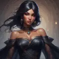 Alluring matte portrait of a beautiful veiled Nidalee wearing a black veil, 8k, Highly Detailed, Intricate, Half Body, Realistic, Sharp Focus, Volumetric Lighting, Fantasy, Elegant by Stanley Artgerm Lau, Alphonse Mucha, WLOP