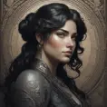 Alluring matte portrait of the beautiful Kassandra in black, 8k, Highly Detailed, Intricate, Realistic, Sharp Focus, Volumetric Lighting, Fantasy, Elegant by Stanley Artgerm Lau, Alphonse Mucha, WLOP, Stefan Kostic