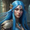 D&D concept art of gorgeous elven woman with blue hair in the style of Stefan Kostic, 8k, High Definition, Highly Detailed, Intricate, Half Body, Realistic, Sharp Focus, Fantasy, Elegant by Luis Ricardo Falero