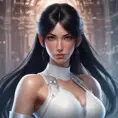 Alluring matte portrait of the beautiful Tifa Lockhart in white, 8k, Highly Detailed, Intricate, Realistic, Sharp Focus, Volumetric Lighting, Fantasy, Elegant by Stanley Artgerm Lau, Alphonse Mucha, WLOP, Stefan Kostic