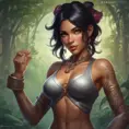 Matte portrait of Nidalee from League of Legends with tattoos, 8k, Highly Detailed, Powerful, Alluring, Artstation, Magical, Digital Painting, Photo Realistic, Sharp Focus, Volumetric Lighting, Concept Art by Stanley Artgerm Lau, Alphonse Mucha, Greg Rutkowski