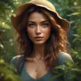 Closeup of a gorgeous female in foliage and the style of stefan kostic, 8k, High Definition, Digital Illustration, Bokeh effect, Photo Realistic, Sharp Focus by Stanley Artgerm Lau