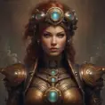 Steampunk portrait of Sarah Kerrigan, Highly Detailed, Intricate, Artstation, Beautiful, Digital Painting, Sharp Focus, Concept Art, Elegant