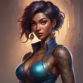 Matte portrait of Samira from League of Legends with tattoos, 8k, Highly Detailed, Powerful, Alluring, Artstation, Magical, Digital Painting, Photo Realistic, Sharp Focus, Volumetric Lighting, Concept Art by Stanley Artgerm Lau, Alphonse Mucha, Greg Rutkowski