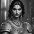 Black & White portrait of Kassandra, Highly Detailed, Intricate, Artstation, Beautiful, Digital Painting, Sharp Focus, Concept Art, Elegant