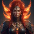 Alluring highly detailed matte portrait of a beautiful fire sorceress in the style of Stefan Kostic, 8k, High Definition, Highly Detailed, Intricate, Half Body, Realistic, Sharp Focus, Fantasy, Elegant