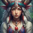 portrait of princess mononoke, 4k, 4k resolution, 8k, Hyper Detailed, Anime by Stanley Artgerm Lau