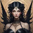 Alluring matte portrait of the beautiful Morgana in black, 8k, Highly Detailed, Intricate, Realistic, Sharp Focus, Volumetric Lighting, Fantasy, Elegant by Stanley Artgerm Lau, Alphonse Mucha, WLOP, Stefan Kostic