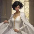 Cassandra cain in a wedding dress, riot entertainment, Realistic, Artgerm, Concept Art, Portrait by Alphonse Mucha, Greg Rutkowski