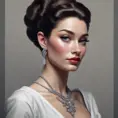 Alluring matte portrait of a beautiful Holly Golightly in the style of Stefan Kostic, 8k, Highly Detailed, Intricate, Half Body, Realistic, Sharp Focus, Volumetric Lighting, Fantasy, Elegant by Stanley Artgerm Lau, Greg Rutkowski