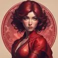 Alluring matte portrait of the beautiful Fiora in dark red, 8k, Highly Detailed, Intricate, Realistic, Sharp Focus, Volumetric Lighting, Fantasy, Elegant by Stanley Artgerm Lau, Alphonse Mucha, WLOP, Stefan Kostic