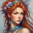 Anime portrait of Aloy, Highly Detailed, Intricate, Artstation, Beautiful, Digital Painting, Sharp Focus, Concept Art, Elegant by Alphonse Mucha