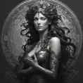 Alluring matte portrait of the beautiful Artemis in black in the style of Stefan Kostic, 8k, Highly Detailed, Intricate, Realistic, Sharp Focus, Volumetric Lighting, Fantasy, Elegant by Stanley Artgerm Lau, Alphonse Mucha, WLOP