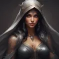 Alluring matte portrait of a beautiful veiled Nidalee wearing a black veil, 8k, Highly Detailed, Intricate, Half Body, Realistic, Sharp Focus, Volumetric Lighting, Fantasy, Elegant by Stanley Artgerm Lau, Alphonse Mucha, WLOP