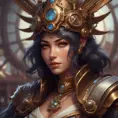 Steampunk portrait of Irelia from League of Legends, Highly Detailed, Intricate, Artstation, Beautiful, Digital Painting, Sharp Focus, Concept Art, Elegant