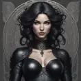 Alluring matte portrait of a beautiful Vex wearing black leather, 8k, Highly Detailed, Intricate, Half Body, Realistic, Sharp Focus, Volumetric Lighting, Fantasy, Elegant by Stanley Artgerm Lau, Alphonse Mucha, WLOP