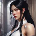 Alluring matte portrait of the beautiful Tifa Lockhart in white, 8k, Highly Detailed, Intricate, Realistic, Sharp Focus, Volumetric Lighting, Fantasy, Elegant by Stanley Artgerm Lau, Alphonse Mucha, WLOP, Stefan Kostic