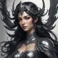 Alluring matte portrait of a fierce beautiful Irelia in black, 8k, Highly Detailed, Intricate, Half Body, Realistic, Sharp Focus, Volumetric Lighting, Fantasy, Elegant by Stanley Artgerm Lau, Alphonse Mucha, WLOP, Stefan Kostic