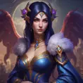 Alluring matte portrait of a beautiful Morgana from League of Legends in the style of Stefan Kostic, 8k, High Definition, Highly Detailed, Intricate, Half Body, Realistic, Sharp Focus, Fantasy, Elegant