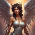 Alluring matte portrait of a beautiful Nidalee with wings, 8k, Highly Detailed, Intricate, Half Body, Realistic, Sharp Focus, Volumetric Lighting, Fantasy, Elegant by Stanley Artgerm Lau, Alphonse Mucha, WLOP