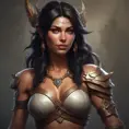 Alluring matte portrait of a beautiful Nidalee in the style of Stefan Kostic, 8k, Highly Detailed, Intricate, Half Body, Realistic, Sharp Focus, Volumetric Lighting, Fantasy, Elegant by Stanley Artgerm Lau, Greg Rutkowski