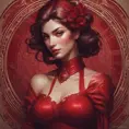 Alluring matte portrait of the beautiful Fiora in dark red, 8k, Highly Detailed, Intricate, Realistic, Sharp Focus, Volumetric Lighting, Fantasy, Elegant by Stanley Artgerm Lau, Alphonse Mucha, WLOP, Stefan Kostic