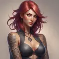 Alluring Matte portrait of Lyx from League of Legends with tattoos, 8k, Highly Detailed, Powerful, Alluring, Artstation, Magical, Digital Painting, Photo Realistic, Sharp Focus, Volumetric Lighting, Concept Art by Stanley Artgerm Lau, Alphonse Mucha, Greg Rutkowski