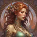 Anime closeup of Sarah Kerrigan, Highly Detailed, Intricate, Artstation, Beautiful, Digital Painting, Sharp Focus, Concept Art, Elegant by Alphonse Mucha