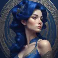 Alluring matte portrait of the beautiful Vex in dark blue, 8k, Highly Detailed, Intricate, Realistic, Sharp Focus, Volumetric Lighting, Fantasy, Elegant by Stanley Artgerm Lau, Alphonse Mucha, WLOP, Stefan Kostic