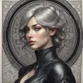 Alluring matte portrait of the beautiful Fiora in black, 8k, Highly Detailed, Intricate, Realistic, Sharp Focus, Volumetric Lighting, Fantasy, Elegant by Stanley Artgerm Lau, Alphonse Mucha, WLOP, Stefan Kostic