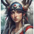 portrait of princess mononoke, 4k, 4k resolution, 8k, Hyper Detailed, Anime by Stanley Artgerm Lau, Stefan Kostic