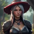 Female rouge assassin in The Witcher 3 Style, 4k, Highly Detailed, Beautiful, Cinematic Lighting, Sharp Focus, Volumetric Lighting, Closeup Portrait, Concept Art