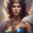 Alluring matte portrait of a beautiful Kassandra wearing feathers, 8k, Highly Detailed, Intricate, Half Body, Realistic, Sharp Focus, Volumetric Lighting, Fantasy, Elegant by Stanley Artgerm Lau, Alphonse Mucha, WLOP