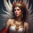 Alluring matte portrait of a beautiful Kassandra wearing feathers, 8k, Highly Detailed, Intricate, Half Body, Realistic, Sharp Focus, Volumetric Lighting, Fantasy, Elegant by Stanley Artgerm Lau, Alphonse Mucha, WLOP