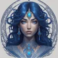 Alluring matte portrait of the beautiful Sivir in dark blue, 8k, Highly Detailed, Intricate, Realistic, Sharp Focus, Volumetric Lighting, Fantasy, Elegant by Stanley Artgerm Lau, Alphonse Mucha, WLOP, Stefan Kostic