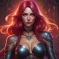 Matte portrait of Katarina from League of Legends with tattoos, 8k, Highly Detailed, Powerful, Alluring, Artstation, Magical, Digital Painting, Photo Realistic, Sharp Focus, Volumetric Lighting, Concept Art by Stanley Artgerm Lau, Alphonse Mucha, Greg Rutkowski