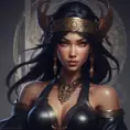 Alluring matte portrait of the beautiful Akali in black, 8k, Highly Detailed, Intricate, Realistic, Sharp Focus, Volumetric Lighting, Fantasy, Elegant by Stanley Artgerm Lau, Alphonse Mucha, WLOP, Stefan Kostic