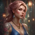 Alluring Matte portrait of Lyx from League of Legends with tattoos, 8k, Highly Detailed, Powerful, Alluring, Artstation, Magical, Digital Painting, Photo Realistic, Sharp Focus, Volumetric Lighting, Concept Art by Stanley Artgerm Lau, Alphonse Mucha, Greg Rutkowski