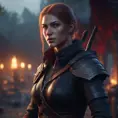 Female rouge assassin in The Witcher 3 Style, 4k, Highly Detailed, Beautiful, Cinematic Lighting, Sharp Focus, Volumetric Lighting, Closeup Portrait, Concept Art