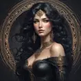 Alluring matte portrait of the beautiful goddess Selene in black, 8k, Highly Detailed, Intricate, Realistic, Sharp Focus, Volumetric Lighting, Fantasy, Elegant by Stanley Artgerm Lau, Alphonse Mucha, WLOP