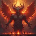 Angels and Demons surrounded by fire, 8k, Trending on Artstation, Symmetrical Face, Digital Illustration, Concept Art by Stefan Kostic