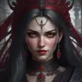 A beautiful romanian vampire woman with penetrating red bright eyes, long fangs, perfect face, 8k, Hyper Detailed, Intricate Details, Masterpiece, Contemporary, Full Body, Trending on Artstation, Gothic, Deviantart, Concept Art by Stanley Artgerm Lau