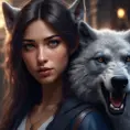 Beautiful girl in werewolf academy, 8k, Stunning, Digital Painting, Cinematic Lighting, Sharp Focus, Fantasy, Hyper Realistic