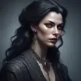 Alluring highly detailed matte portrait of a beautiful vampire in the style of Stefan Kostic, 8k, High Definition, Highly Detailed, Intricate, Half Body, Realistic, Sharp Focus, Fantasy, Elegant