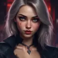 Beautiful girl in vampire academy with blood thirst eyes, 8k, Stunning, Digital Painting, Cinematic Lighting, Sharp Focus, Fantasy, Hyper Realistic