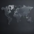 Modern digital world map on a dark high tech background, Matte